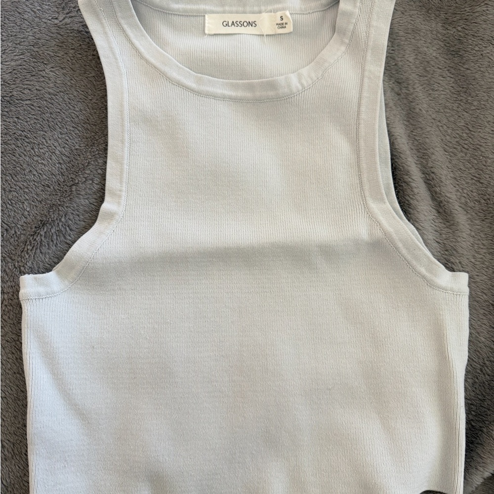 GLASSONS Light Blue Ribbed Tank Top